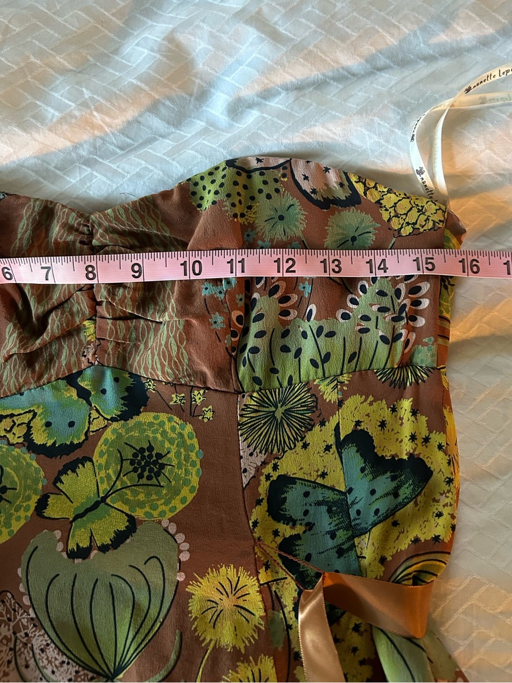Nanette Lepore VTG Butterfly Print Dress Hankerchief hem *measurements added* - Picture 6 of 8